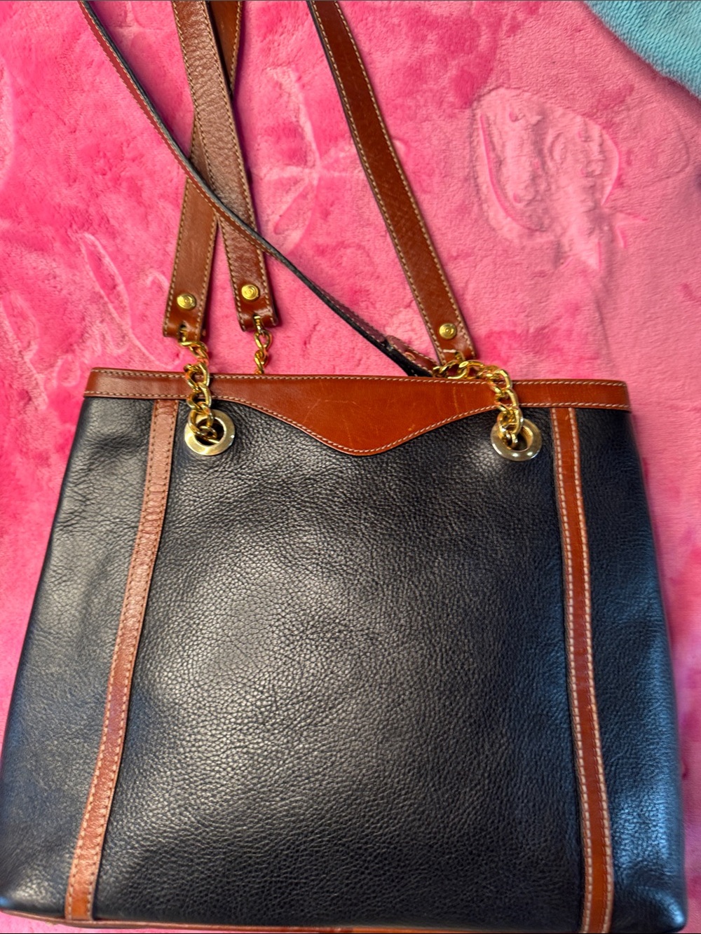 Bally Italian Woven Leather & Pebbled Calfskin Shoulder Bag Gold Chain EUC - Picture 15 of 17